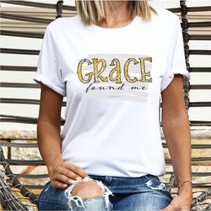 Next Level Apparel-“Grace Found Me”Tee-Short sleeves-NWOT-Sz Small